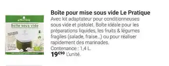 Gamm vert Boîte Pour Mise Sous Vide Le Pratique offre