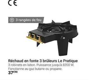 Gamm vert Réchaud En Fonte 3 Brûleurs Le Pratique offre