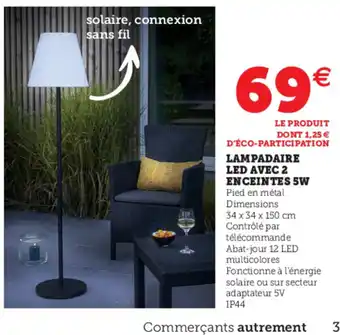 Hyper U Lampadaire LED avec 2 Enceintes 5W offre