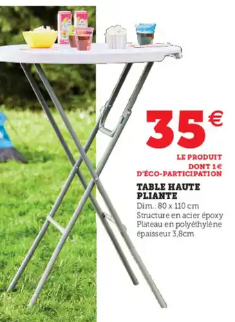 Hyper U Table Haute Pliante offre