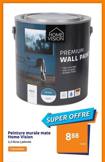 Action Peinture Murale Mate Home Vision offre