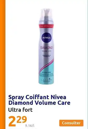 Action Spray Coiffant Nivea Diamond Volume Care offre