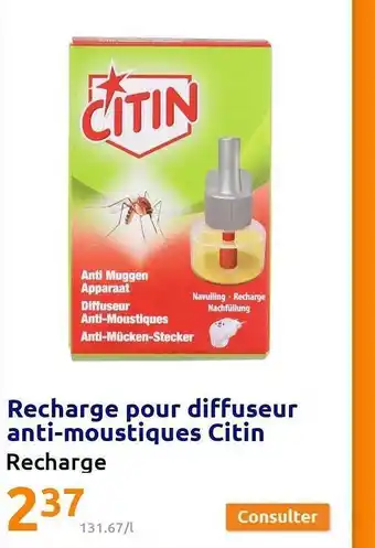 Action Recharge Pour Diffuseur Anti-moustiques Citin offre