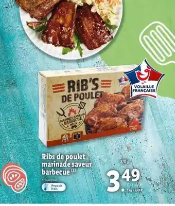 Lidl Ribs De Poulet Marinade Saveur Barbecue offre