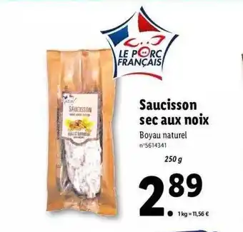 Lidl Saucisson Sec Aux Noix offre
