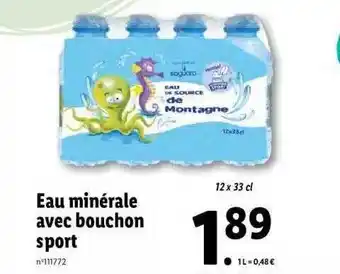 Lidl Eau Minérale Avec Bouchon Sport offre
