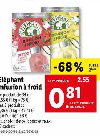 Lidl éléphant Infusion à Froid offre