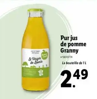 Lidl Pur Jus De Pomme Granny offre