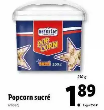 Lidl Popcorn Sucré offre
