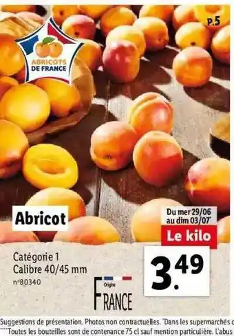 Lidl Abricot offre