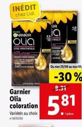 Lidl Garnier Olia Coloration offre