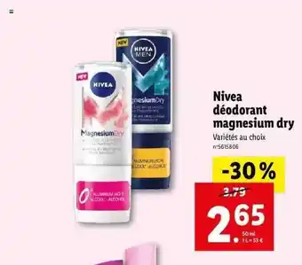 Lidl Nivea Déodorant Magnesium Dry offre