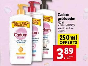 Lidl Cadum Gel Douche offre