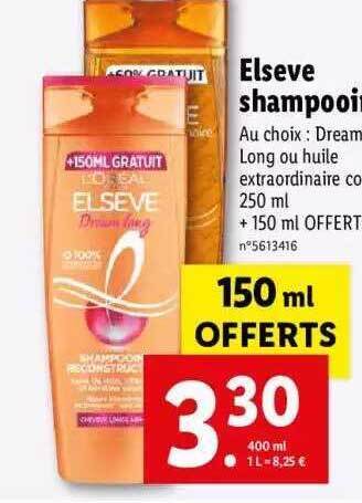 Lidl Elseve Shampooing offre
