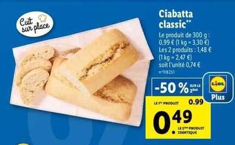Lidl Ciabatta Classic offre