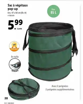 Lidl Sac à Végétaux Pop-up offre