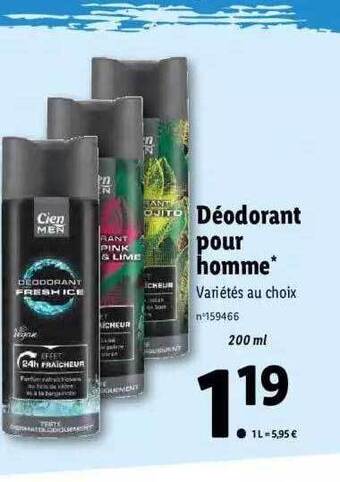 Lidl Déodorant Pour Homme offre