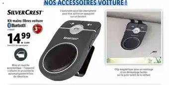 Lidl Kit Mains-libres Voiture Bluetooth Silvercrest offre