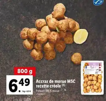 Lidl Accras De Morue Msc Recette Créole offre