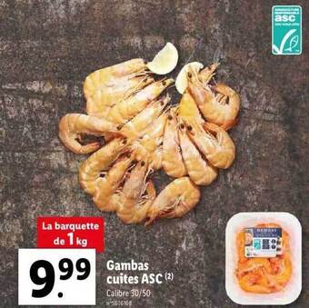 Lidl Gambas Cuites Asc offre