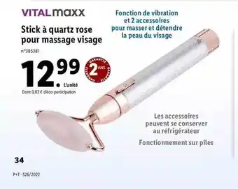 Stick Ă Quartz Rose Pour Massage Visage Vitalmaxx