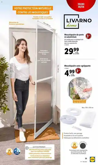 Lidl Moustiquaire De Porte En Aluminium Livarno Home, Moustiquaire Auto-agrippante Livarno Home offre