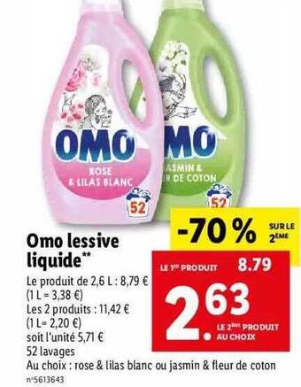 Lidl Omo Lessive Liquide offre