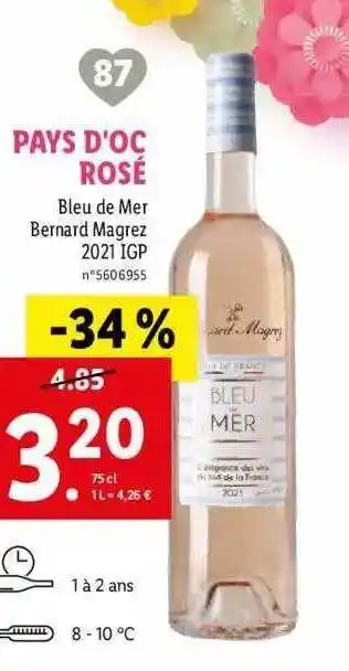 Lidl Bleu De Mer Bernard Magrez 2021 Igp offre