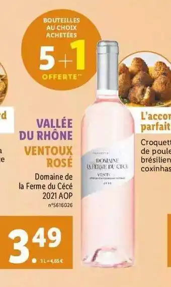 Lidl Domaine De La Ferme Du Cécé 2021 Aop offre
