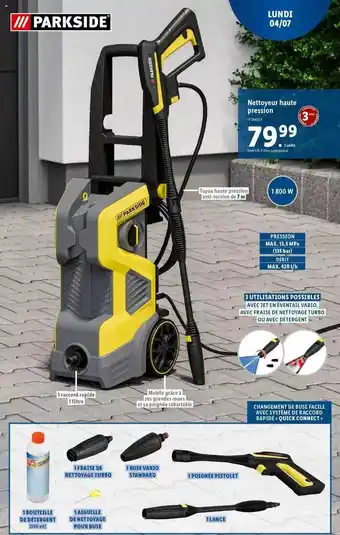 Lidl Nettoyeur Haute Pression Parkside offre