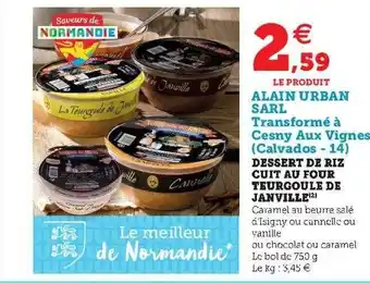 Super U Dessert De Riz Cuit Au Four Teurgoule De Janville offre