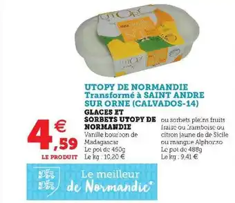 Super U Glaces Et Sorbets Utopy De Normandie offre