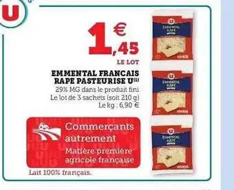 U Express Emmental Français Rape Pasteurisé U offre