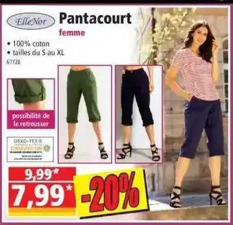 E.Leclerc Pantacourt Femme ElleNor offre