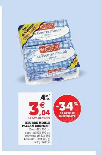 U Express Beurre Moulé Paysan Breton offre