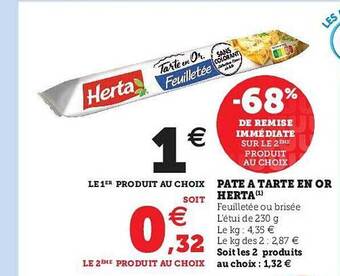 U Express Pâte A Tarte En Or Herta offre