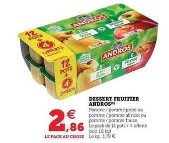 U Express Dessert Fruitier Andros offre