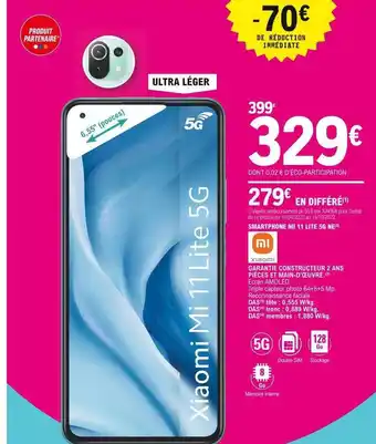 E.Leclerc Smartphone Xiaomi Mi 11 Lite 5g offre
