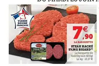 U Express Steak Haché 5%mg Bigard offre