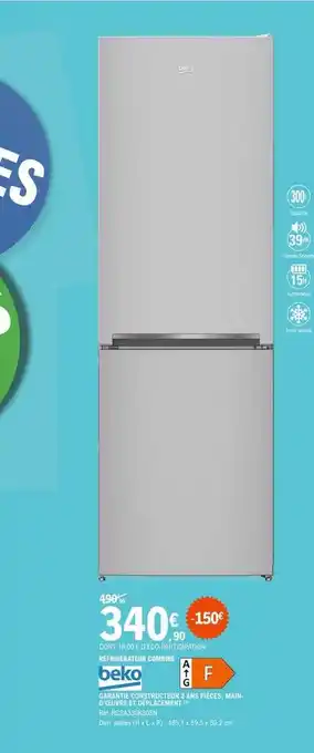 E.Leclerc Réfrigérateur Combiné Beko offre