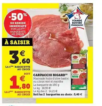 U Express Carpaccio Bigard offre