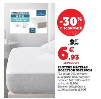 U Express Protège Matelas Molleton 90 X 190 Cm offre