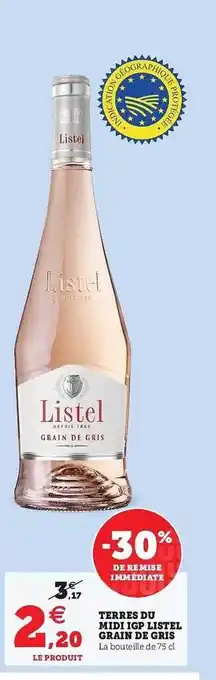 U Express Terre Du Midi Igp Listel Grain De Riz offre