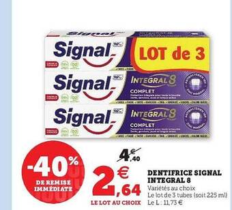 U Express Dentifrice Signal Intégral 8 offre