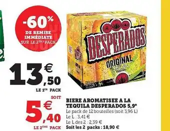 U Express Bière Aromatisée à La Tequila Desperados 5,9° offre
