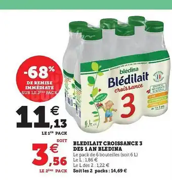 U Express Bledilait Croissance 3 Des 1 An Bledina offre
