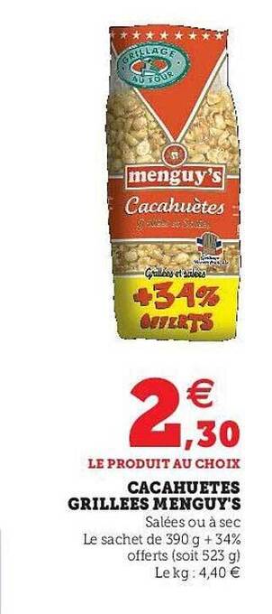 U Express Cacahuètes Grillées Menguy's offre
