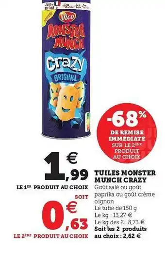 U Express Tuiles Monster Munch Crazy offre