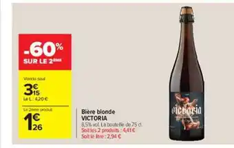 Carrefour Market Bière Blonde Victoria offre