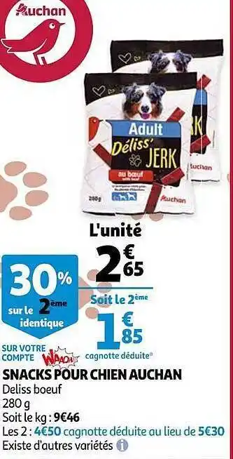 Auchan Snacks Pour Chien Auchan offre